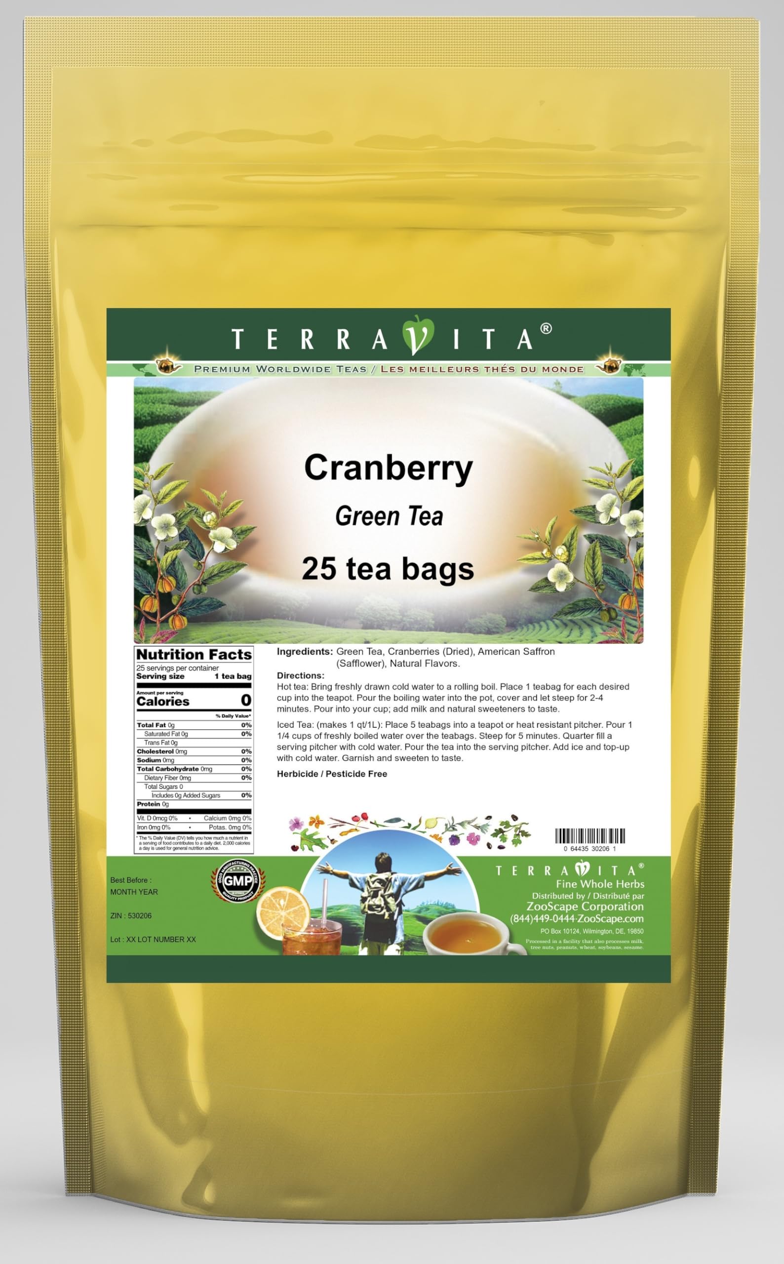 Amazon.com : Cranberry Green Tea (25 tea bags, ZIN: 530206
